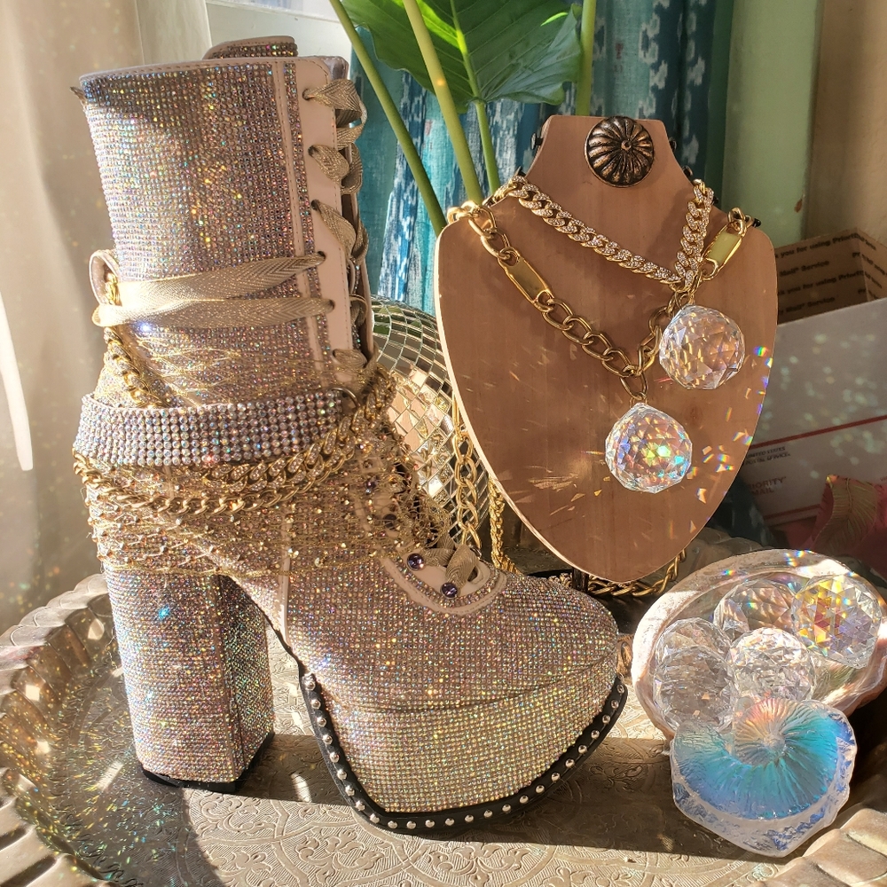 Rhinestone bling boots